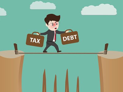 105401809-businessman-walks-tightrope-with-tax-and-debt Tax Debt Solutions Australia